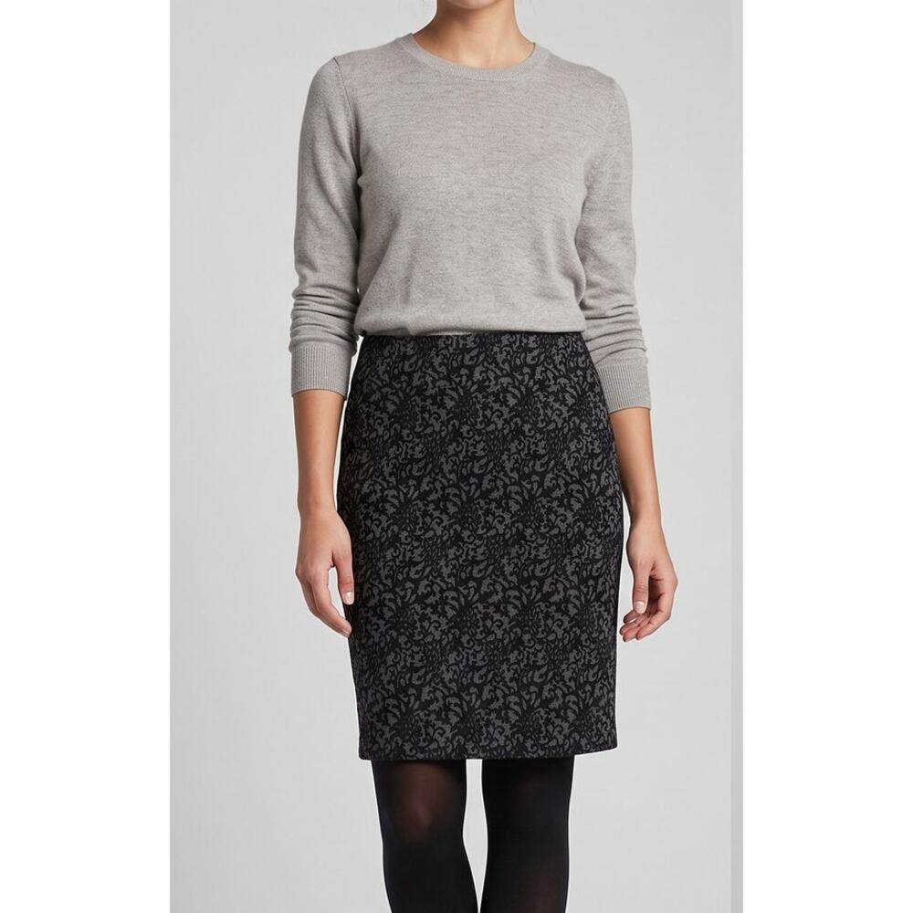 Margaret M Large Slimming Skirt Gray Pattern Straight Pencil Skirt